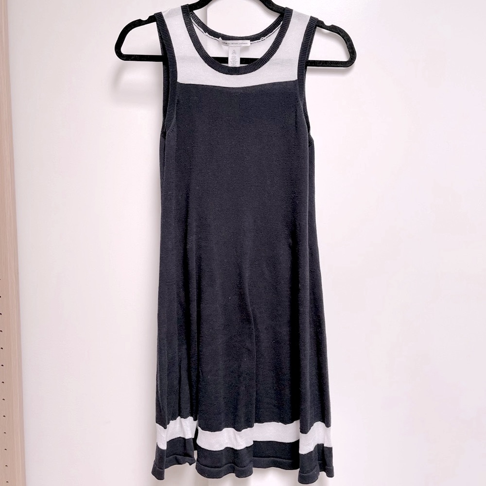 Autumn Cashmere Navy cotton A line dress